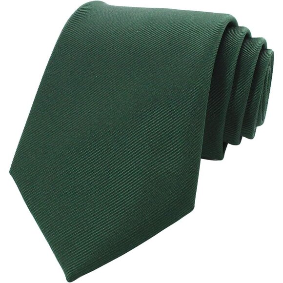🆕Men Dark Green Imported Silk Blend Solid Formal Stylish Affordable Neck Tie - Picture 3 of 6
